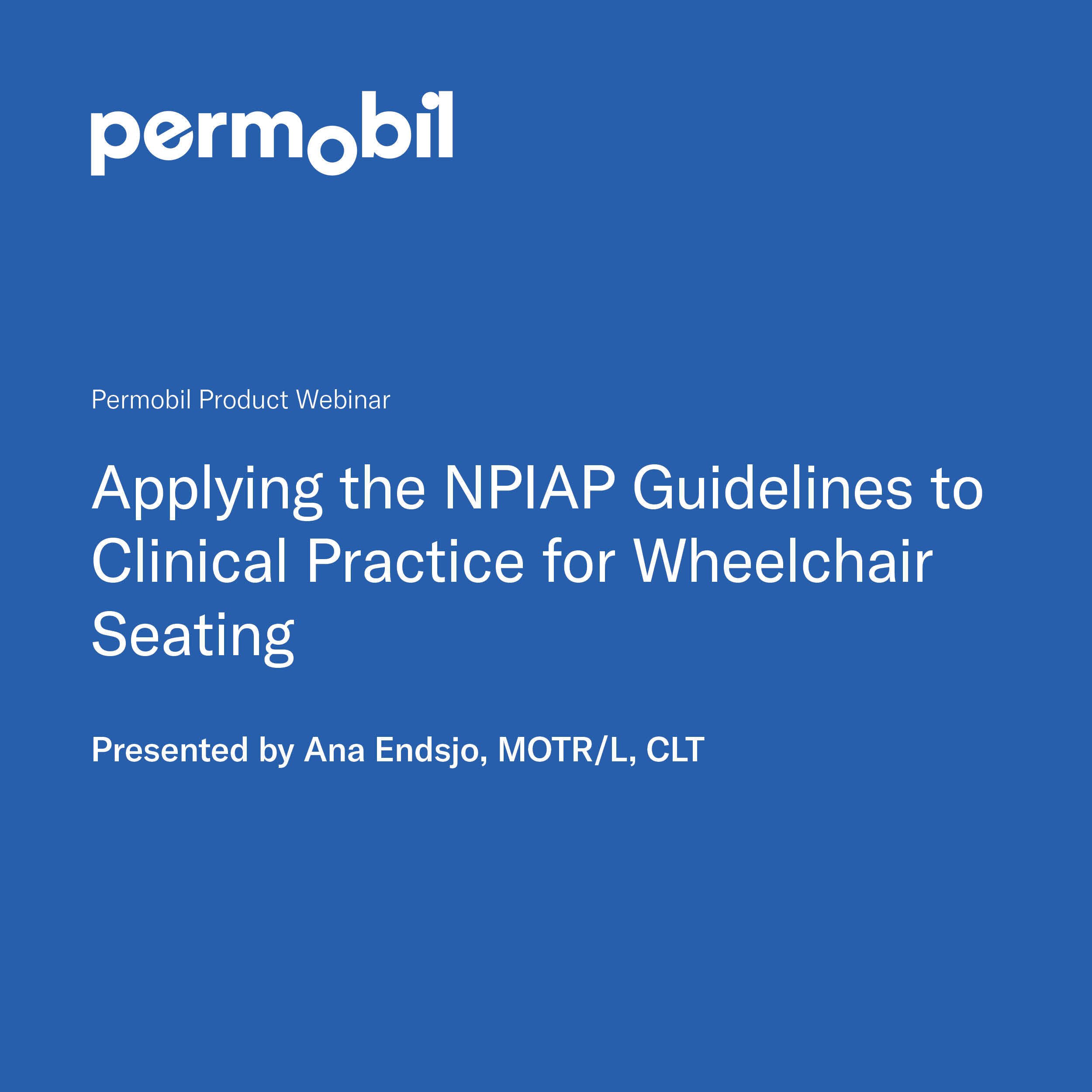 Applying the NPIAP Guidelines to Clinical Practice for Wheelchair Seating